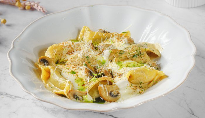 Равиоли с томлёнными щёчками