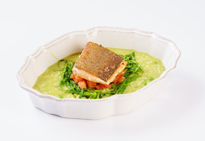 Фермерская Форель с зелёным ризотто